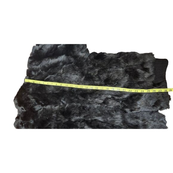 Niki Real Rabbit Fur Bomber Jacket Women’s Size L Black Genuine Fur Short Coat L - Picture 13 of 15